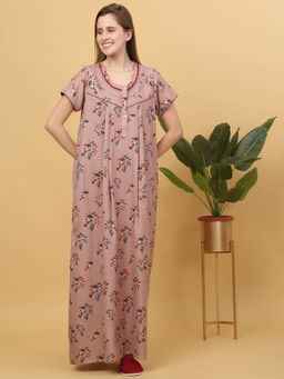 Sweet Dreams - Women Printed Full Length Night Dress