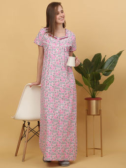 Sweet Dreams - Women Printed Full Length Night Dress