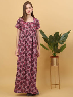Sweet Dreams - Women Printed Full Length Night Dress