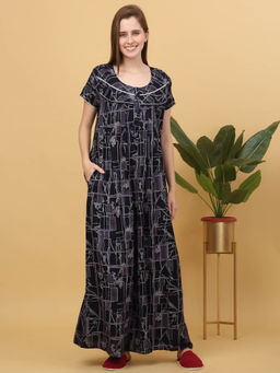 Sweet Dreams - Women Printed Full Length Night Dress