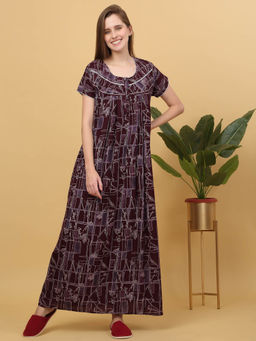 Sweet Dreams - Women Printed Full Length Night Dress