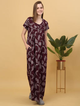 Sweet Dreams - Women Printed Full Length Night Dress