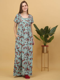 Sweet Dreams - Women Printed Full Length Night Dress