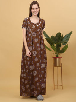 Sweet Dreams - Women Printed Full Length Night Dress