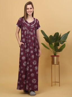 Sweet Dreams - Women Printed Full Length Night Dress