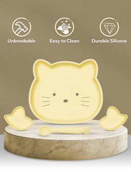 Mi Arcus - Unbreakable Silicon Cat Face Design Dinner Set (6-48 Months)