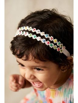 Choko - Kids Pearl Flower Detailing Headband-White