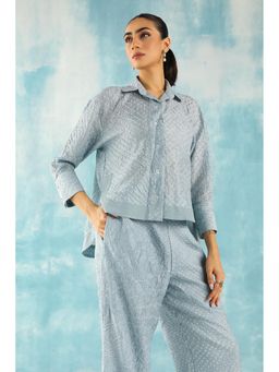 Twenty Nine - Silk Rai Daana Bandhani Overlap Collar Neck Shirt