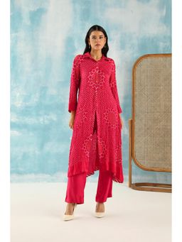 Twenty Nine - Gaji Silk Bandhani Collar Neck Kurta