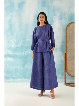 Twenty Nine - Blue Crushed Bandhani High Waist Palazzo
