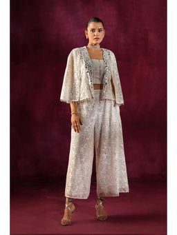 Twenty Nine - Lace Mirrorwork High Waist Flared Palazzos