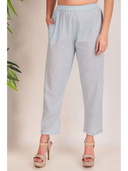 Zuri - Blue Women Comfort Fit Premium Cotton Pant