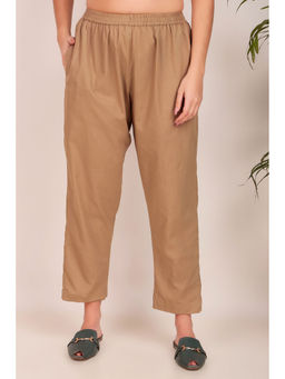 Zuri - Brown Women Comfort Fit Premium Cotton Pant