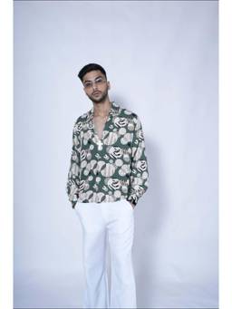 Off Duty India - Men Green Infinite Circle Full Sleeves Shirt
