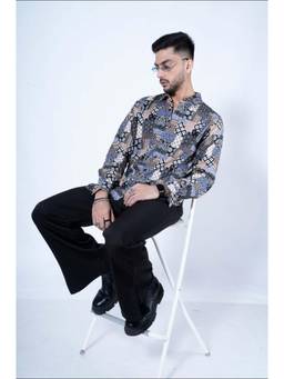 Off Duty India - Men Multi-Color Patchwork Full Sleeves Shirt