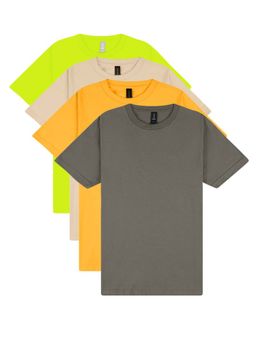 Gildan - Men Multi-Color Softstyle Midweight T-Shirts (Pack Of 4)