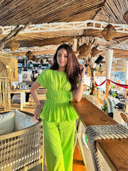 By The Bay - Neon Pleated Solid Plain Co-Ord (Set of 2)