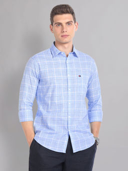 AD By Arvind - Tartan Check Pure Cotton Summer Shirt