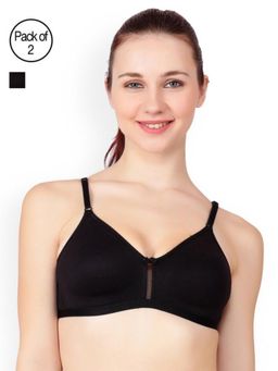 Floret - Pack of 2 Solid T Shirt Bra - Black