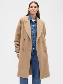 GAP - Brown Notched Lapel Solid Overcoat