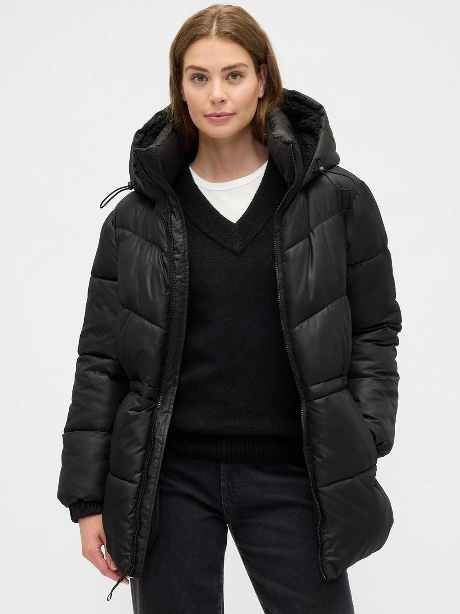 gap Black Hooded Textured Jacket-picture-11