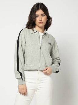 GAP - Grey Collar Neck Solid Jacket