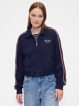 GAP - Navy Blue Collar Neck Solid Jacket