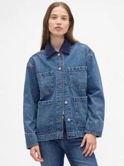 GAP - Blue Collar Neck Solid Jacket