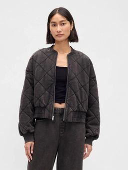 GAP - Charcoal Mandarin Neck Textured Jacket