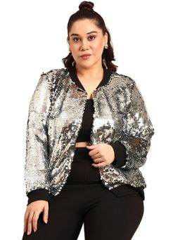 THE PINK MOON - Silver Round Neck Jacket