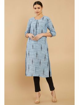 Soch - Women Blue Cotton Printed Kurta
