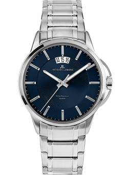 Jacques Lemans - Sydney Series Navy Blue Stainless Steel Watch (1-1540M) (Medium)