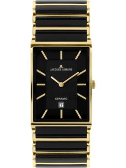 Jacques Lemans - York Series Black Stainless Steel/High-Tech-Ceramic Watch (1-1593.1G) (Medium)