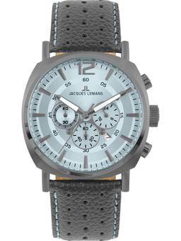 Jacques Lemans - Lugano Series Turquoise Leather Strap Watch (1-1645S) (Medium)