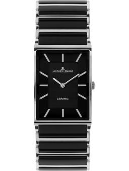 Jacques Lemans - York Series Black Stainless Steel/High-Tech-Ceramic Watch (1-1651.1A) (Medium)