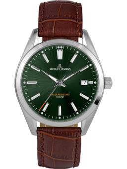 Jacques Lemans - Derby Series Green Leather Strap Watch (1-1859D) (Medium)