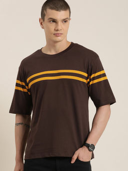 DILLINGER - Brown Striped Oversized T-Shirt