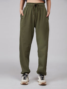 Twenty Dresses by Nykaa Fashion - Basics Olive Green Solid Joggers