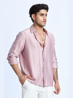 XKIND - Pink Jacquard Flowing Shirt