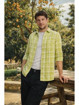 XKIND - Green Cropped Fit Check Shirt