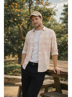 XKIND - Pink Cropped Fit Check Shirt