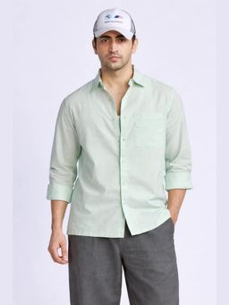 XKIND - Green Cropped Fit Cotton Check Shirt