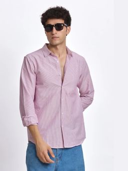 XKIND - Pink Stripe Slim Fit Shirt