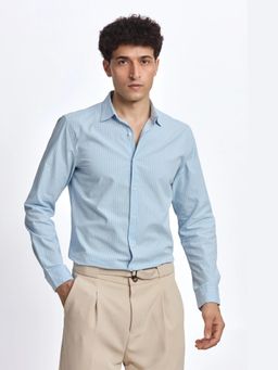 XKIND - Blue Stripe Slim Fit Shirt