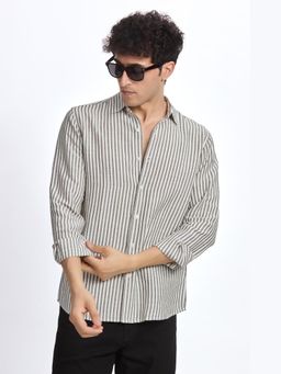 XKIND - Grey Stripe Regular Fit Shirt