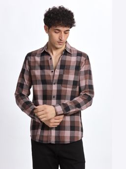 XKIND - Brown Check Regular Fit Shirt