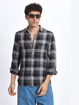 XKIND - Black Check Regular Fit Shirt