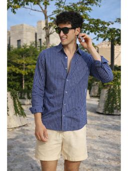 XKIND - Blue Stripe Regular Fit Shirt