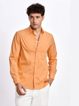 XKIND - Orange Poplin Regular Fit Shirt