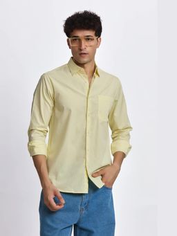 XKIND - Yellow Poplin Regular Fit Shirt